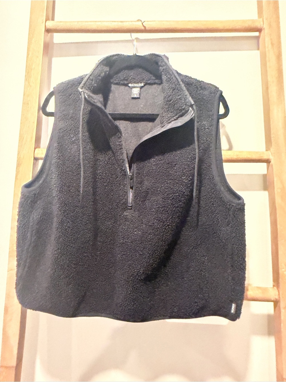 Athleta Black Sherpa Fleece Vest